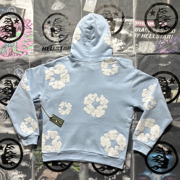 Denim Tears The Cotton Wreath Hoodie ‘Blue’ - Picture 5 of 7